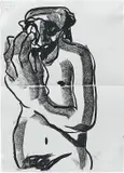 George Condo, Untitled, 1985, pastel on paper