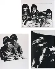 Nate Lowman, Three Works: (i) Sharon Stone; (ii) We Don't Need Another Hero; (iii) Twin Boy Suicide Bomb, 2004, xerox transfer on paper