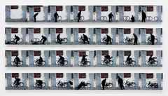Robin Rhode, Motorbike, 2001, colour coupler print on aluminium, in 28 parts
