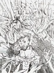 Jim Shaw, Untitled (Tamara with Straw), 2006, ink on paper