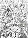 Jim Shaw, Untitled (Tamara with Straw), 2006, ink on paper