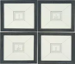 Pablo Bronstein, 4 Facades, 2006, ink on paper in artist's frames, in four parts