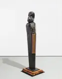 Daniel Silver, Untitled, 2010, waxed steel, zebra wood, wool and marble