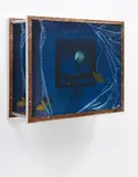 Simon Denny, Multimedia Aquarium 4: Stupor, 2009, inkjet photographic print on canvas, bolts, aluminium tubing