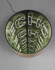 Iván Navarro, Echo, 2008, neon, plywood, mirror