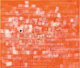 Mark Bradford, Click, 2001, acrylic, permanent weave end paper, silver coated paper collage, printed paper collage and felt-tip pen on canvas