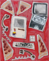 Work by Katherine Bernhardt, 2014, acrylic and spray paint on canvas, sold Oct 2016