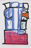 Untitled by Aaron Garber-Maikovska, 2014, ink and chalk pastel on paper, sold Oct 2016