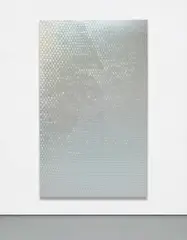 Oliver Laric, Discobolus Guilloche, 2012, tamper evident security hologram stickers on PET (polyethylene terephthalate) sheet, airbrushed clear coating