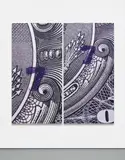 Hugh Scott-Douglas, Chopped Bill, 2013, dye sublimation print on linen, in 2 parts
