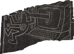 It's Not a Laptop by Keith Haring, 1985, chalk on paper, sold Oct 2016