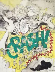 Invito al Crash! by Valerio Adami, 1963, oil on canvas, sold Oct 2016