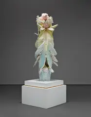 David Altmejd, Untitled 3 (The Watchers), 2009, plaster, wood, paint and burlap on artist's plinth