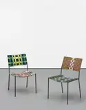 Franz West, Two works: Onkel Stuhl (Uncle Chair), 2003, woven synthetic textile over steel tubular frame