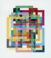 Bernard Frize, Juillet 15, 2008, tempera and lacquer on glass