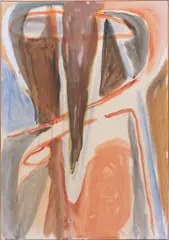 Bram van Velde, Composition, 1967, gouache on paper laid on linen