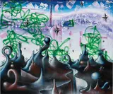 Kenny Scharf, Staticspace, 2006, oil, acrylic, enamel and silkscreen ink on linen