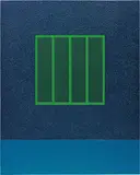 Peter Halley, Blue Prison, 2002, acrylic, pearlescent acrylic, Roll-a-Tex on canvas, in 2 parts