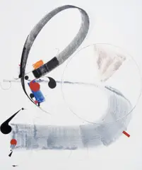 Felix Anaut, Blue Line Harmony, 2012, oil, charcoal, conte and pencil on canvas