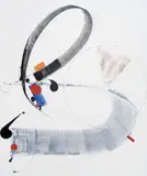 Felix Anaut, Blue Line Harmony, 2012, oil, charcoal, conte and pencil on canvas