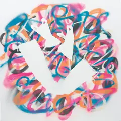 Eddie Peake, Holding her Hand in the Air in the Shape of a Gun 17, 2012, spraypaint on canvas