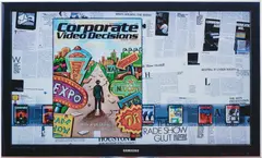 Simon Denny, Corporate Video Decisions Double Canvas (Trade Show Overkill), 2011, inkjet print on canvas