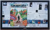 Simon Denny, Corporate Video Decisions Double Canvas (Trade Show Overkill), 2011, inkjet print on canvas