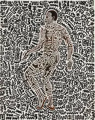 Keith Haring, Untitled (Bill T. Jones), ink on photographic paper