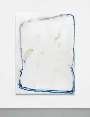 David Ostrowski, F (A Thing Is A Thing A Whole Which It's Not), 2012, acrylic, lacquer and paper on canvas