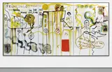 Pony, Blankfisch, und Tschüss by Jonathan Meese, 2007, oil and mixed media on canvas, triptych, sold Dec 2016