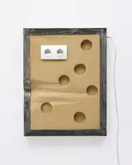 Vintage Series by Neil Beloufa, 2012, steel, MDF, electric components, sold Dec 2016