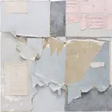 Pablo Rasgado, Arquitectura Desdoblada (LACMA), 2013, drywall, paper and acrylic on panel