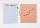 Dan Rees, Sprayline, 2014, acrylic and spraypaint on linen, diptych