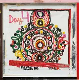 Tal R, Day 4, 2006, oil on paper and canvas, laid down on wood, in artist's frame