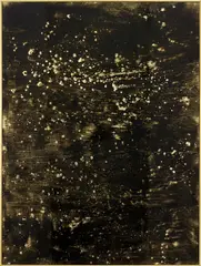 Sam Moyer, Aunt Gloria, 2014, glass paint, glass and Plexiglas in artist's Nielson frame