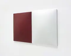 Dean Levin, Untitled, 2014, oil and plaster on canvas, diptych