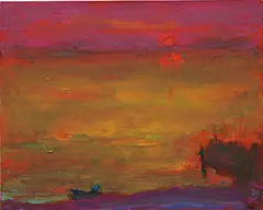 Anatoly Kryvolap, Evening Lake, 2016, oil on canvas