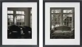 Lorna Simpson, Interior/Exterior, Full/Empty No. 17, 1997, silver gelatin print mounted on archival mat with silkscreen text, in artist's frame, diptych
