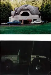 Oscar Tuazon, Two works: (i) Geodesic Dome House; (ii) Off Road, 2007, folded digital colour coupler prints on Kodak archival grade paper