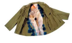 Wang Qiang, Untitled, 2000, jacket, oil paint and rabbit fur
