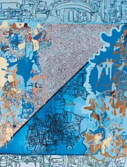 Lydia Dona, Fields and Zones of Germinality and Flowers, 1998, oil, acrylic on canvas