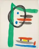 Femmes (Women) by Joan Miró, 1965, One unique woodcut in black with extensive hand-colouring in watercolour, on Arches paper, with the accompanying complet, sold Jan 2016