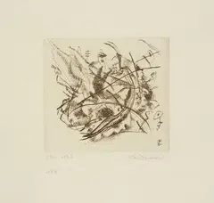 Wassily Kandinsky, Radierung No. 1 (Etching No. 1), 1916, Drypoint in dark brown, on wove paper (backed by thin fabric), with full margins,