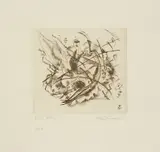 Wassily Kandinsky, Radierung No. 1 (Etching No. 1), 1916, Drypoint in dark brown, on wove paper (backed by thin fabric), with full margins,