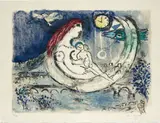 Marc Chagall, Paysage bleu (Blue Landscape), 1958, Lithograph in colours, on Arches paper, with full margins,