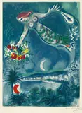 Marc Chagall, Sirène et poisson, from Nice et la côte d'Azur (Siren and Fish, from Nice and the French Riviera), by Charles Sorlier, 1967, Lithograph in colours, on Arches paper, with full margins,