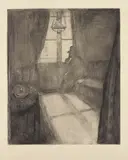 Edvard Munch, Moonlight. Night in St. Cloud, 1895, Drypoint, open-bite and burnisher, on heavy beige wove paper, with full margins, Woll's fourth (final) state,