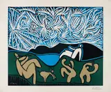 Bacchanale by Pablo Picasso, 1959, Linocut in colours, on Arches paper, with full margins,, sold Jan 2016