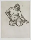 Lucian Freud, Girl Holding Her Foot, 1985, etching, ed. 8/50