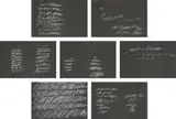 Cy Twombly, 8 Odi di Orazio: seven plates, 1968, Seven screenprints in white, from the set of eight, on black wove paper, the full sheets,